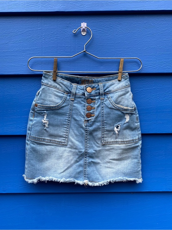 Justice Other - Justice Light Wash Denim Skirt with Built-In Shorts